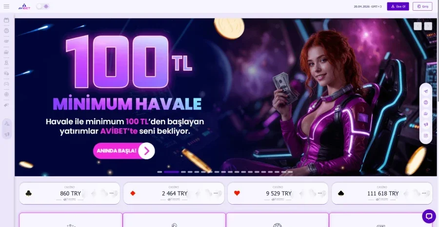 Avibet arayüz görüntüsü