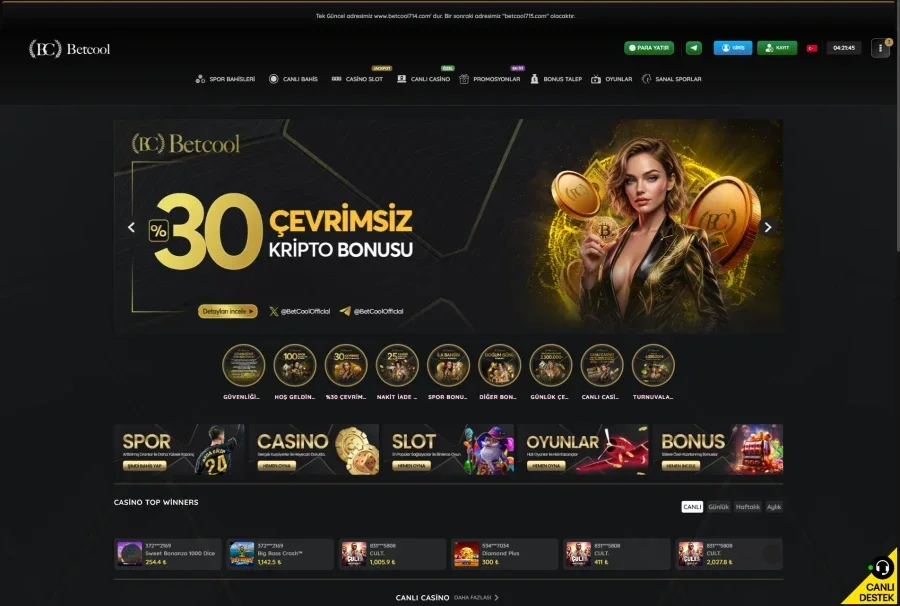 Betcool arayüz görüntüsü