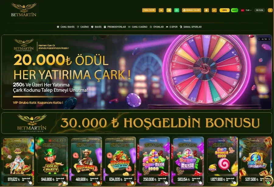 Betmartin arayüz görüntüsü