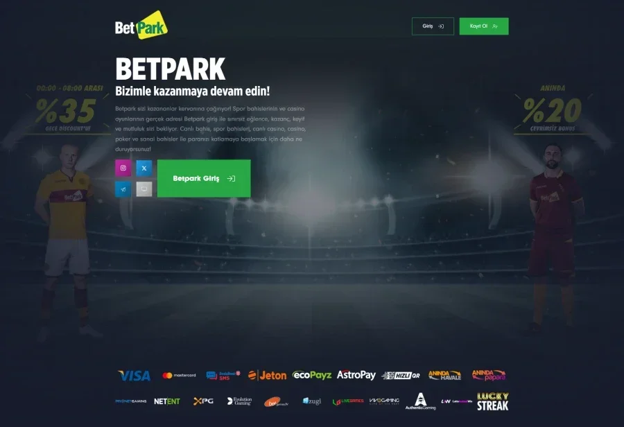 Betpark arayüz görüntüsü