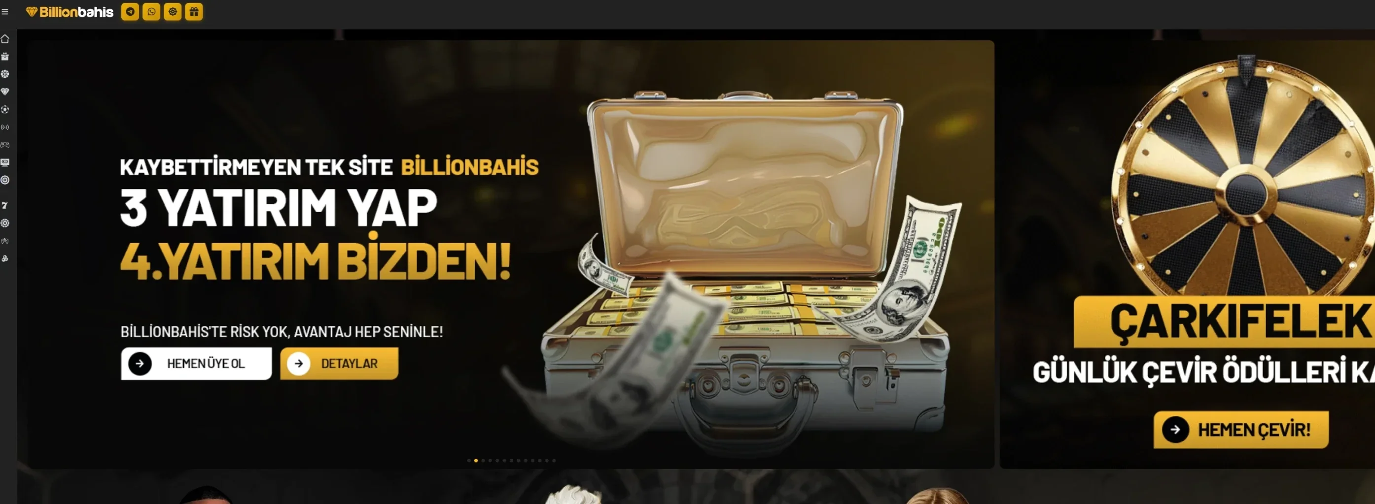 Billion Bahis arayüz görüntüsü