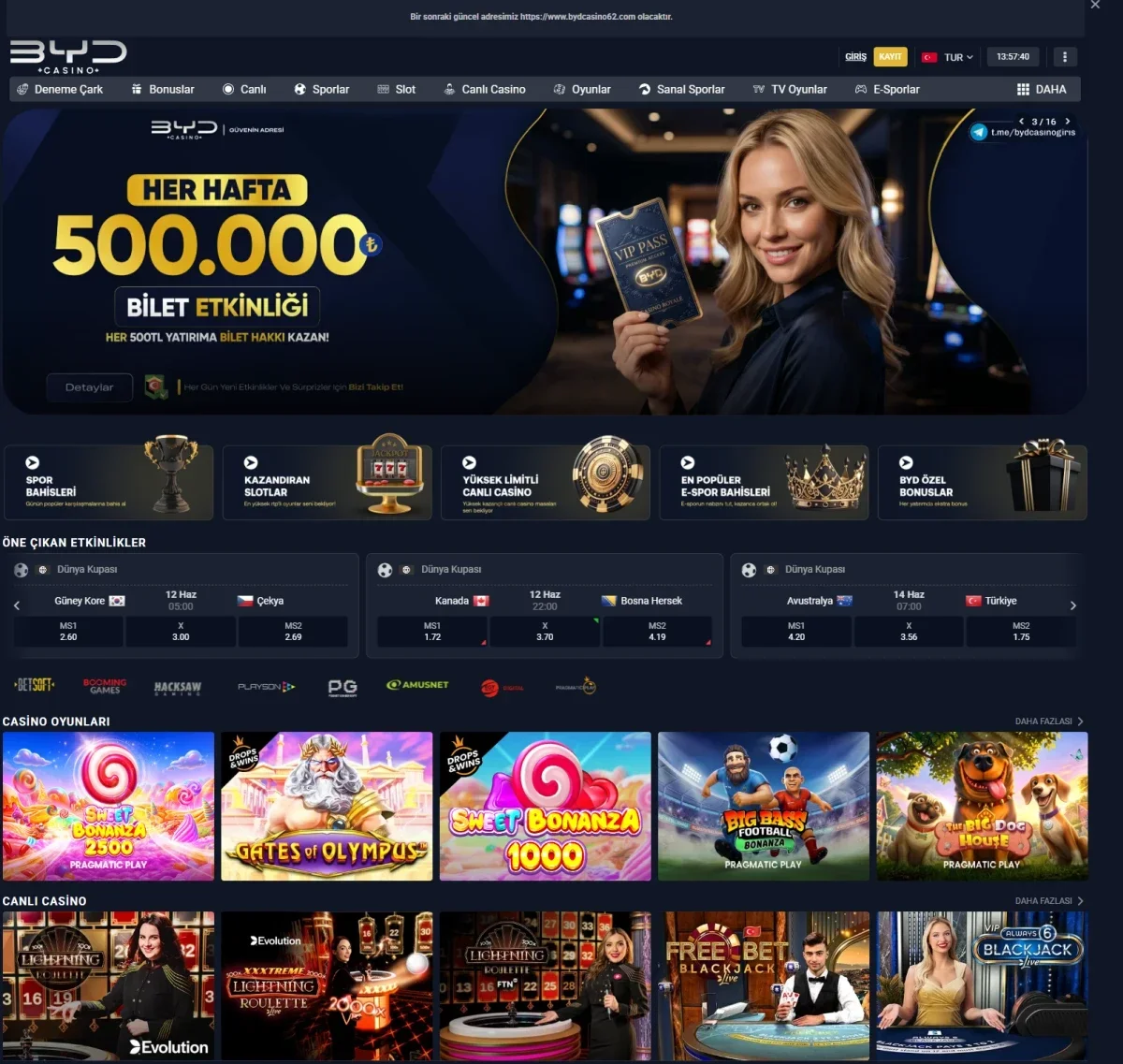 BYD Casino arayüz görüntüsü