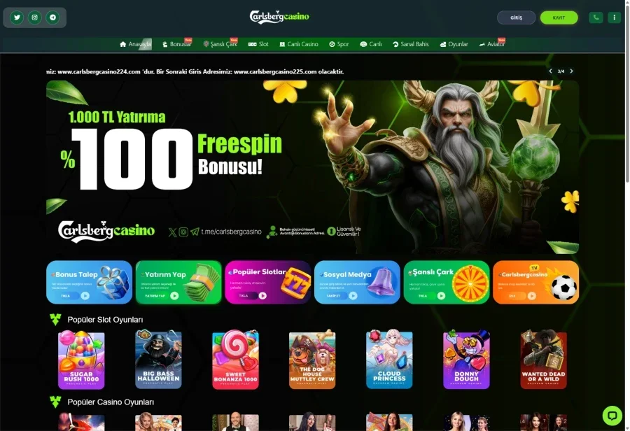 Carlsberg Casino arayüz görüntüsü