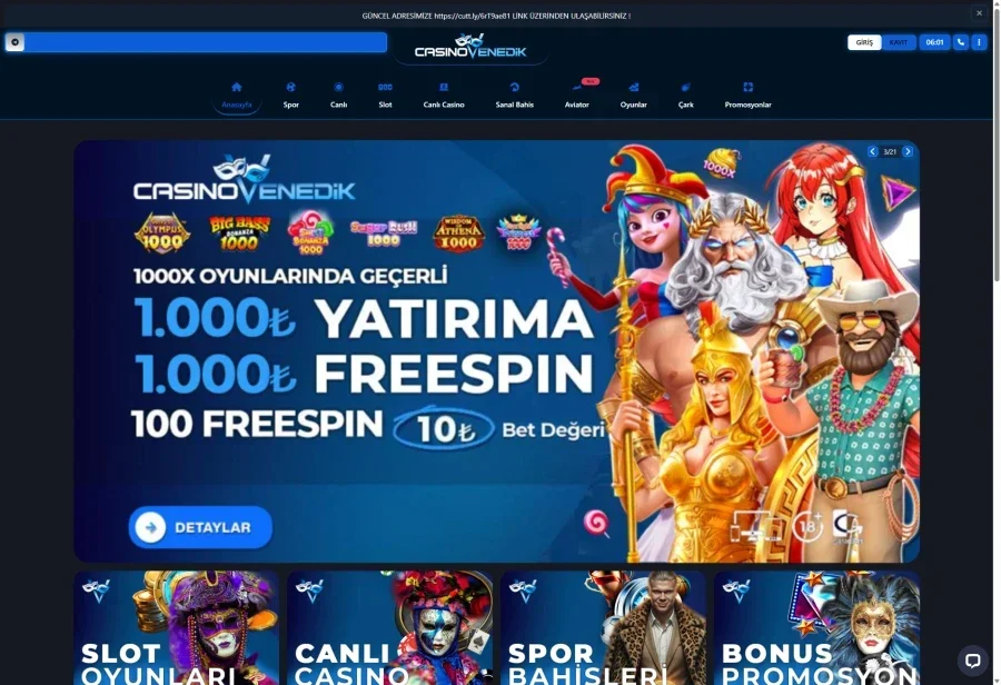Casino Venedik arayüz görüntüsü