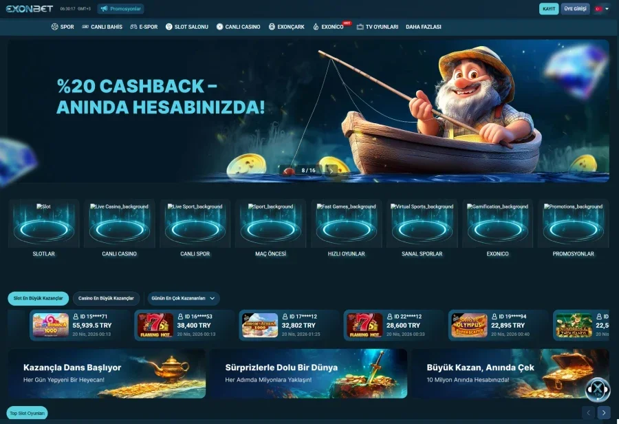 Exonbet arayüz görüntüsü