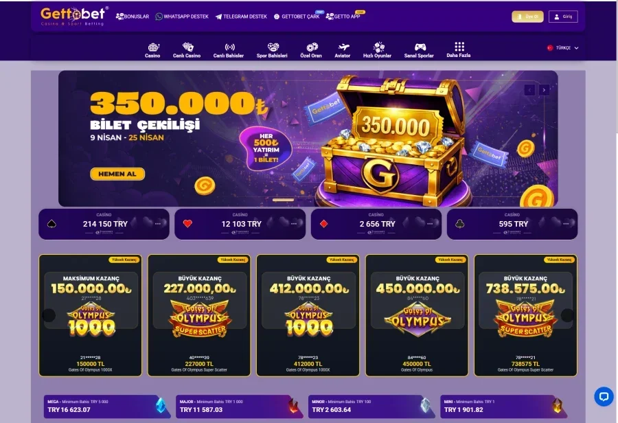 Gettobet arayüz görüntüsü