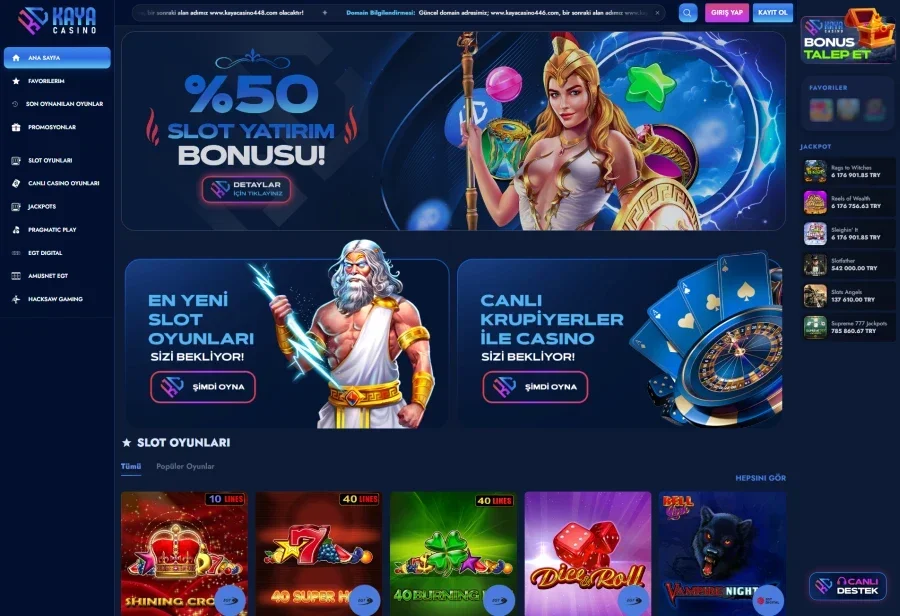 Kaya Casino arayüz görüntüsü