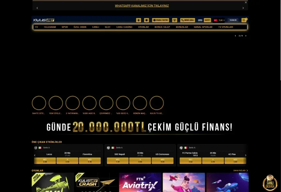 Kulisbet arayüz görüntüsü