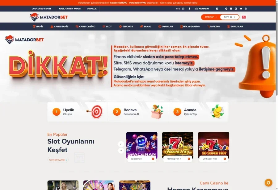 Matadorbet arayüz görüntüsü