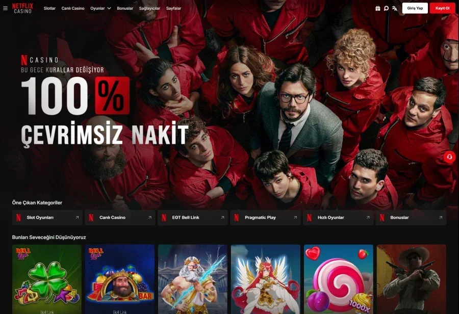 Netflix Casino arayüz görüntüsü