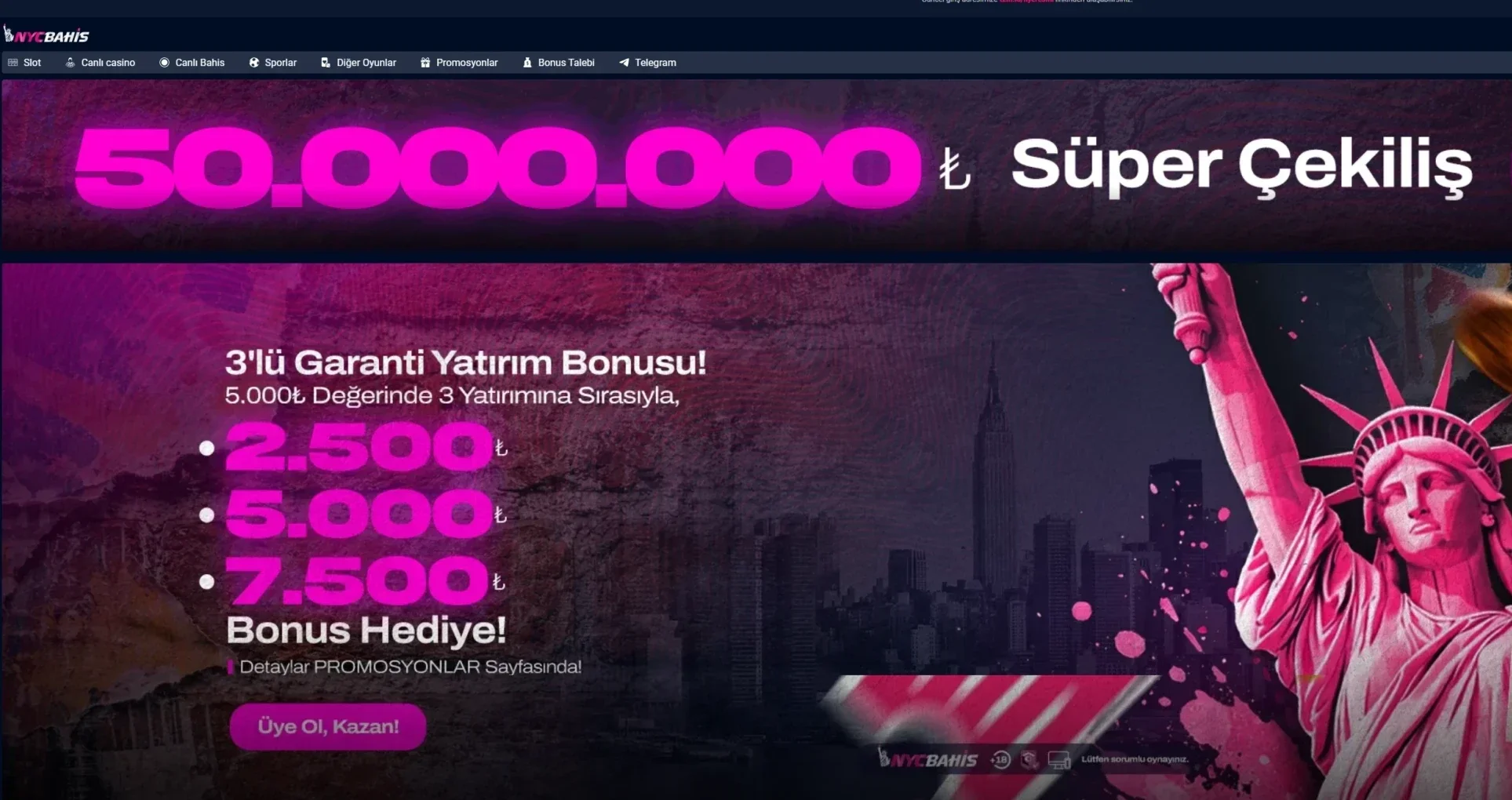NYC Bahis arayüz görüntüsü