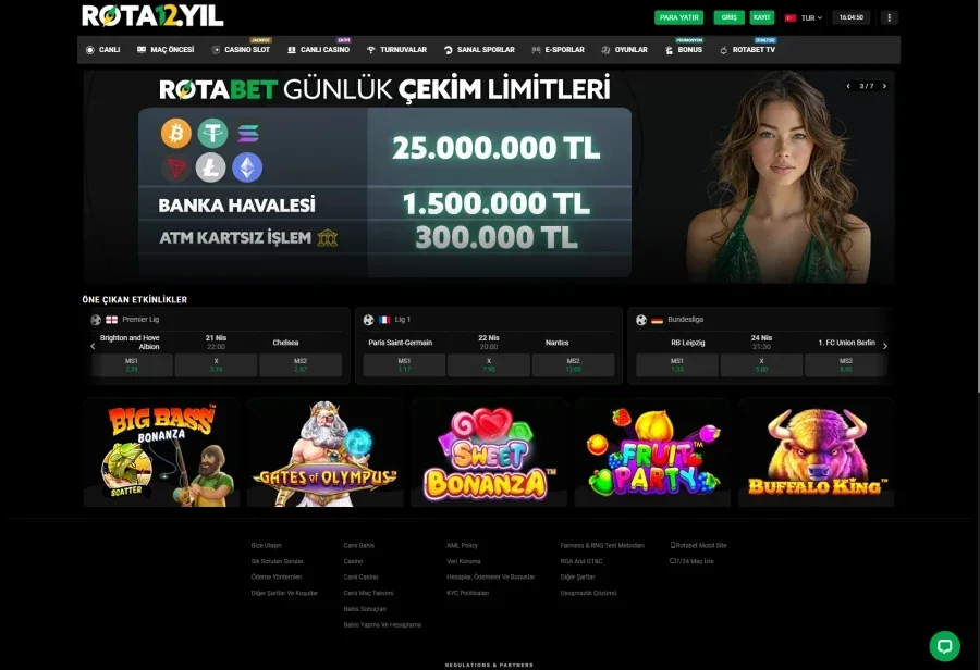 Rotabet arayüz görüntüsü