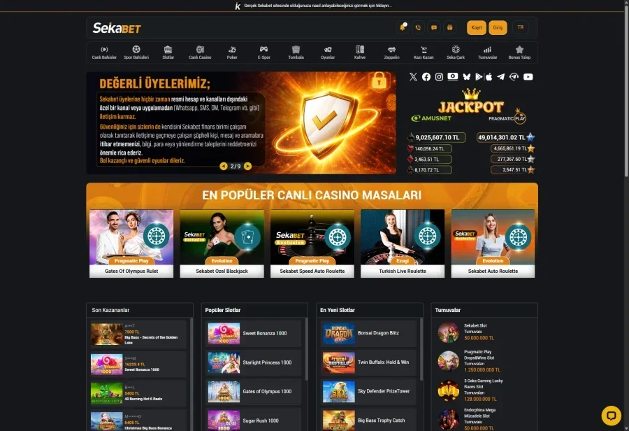 Sekabet arayüz görüntüsü