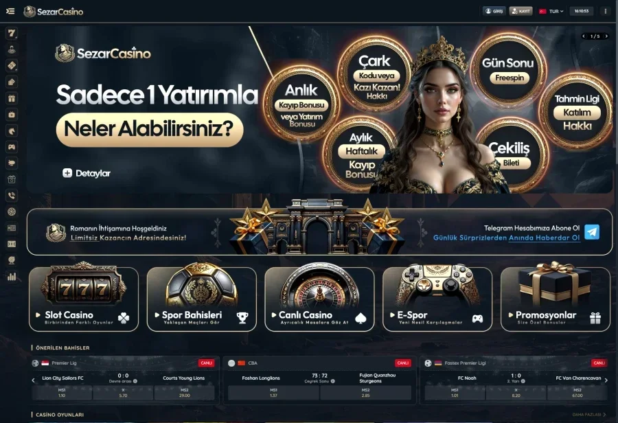 Sezar Casino arayüz görüntüsü