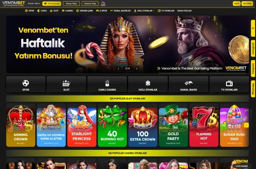 Venombet arayüz görüntüsü