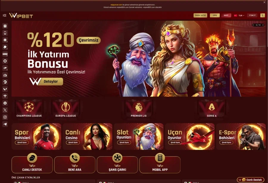 Wipbet arayüz görüntüsü